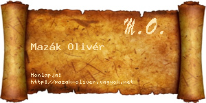Mazák Olivér névjegykártya