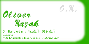 oliver mazak business card